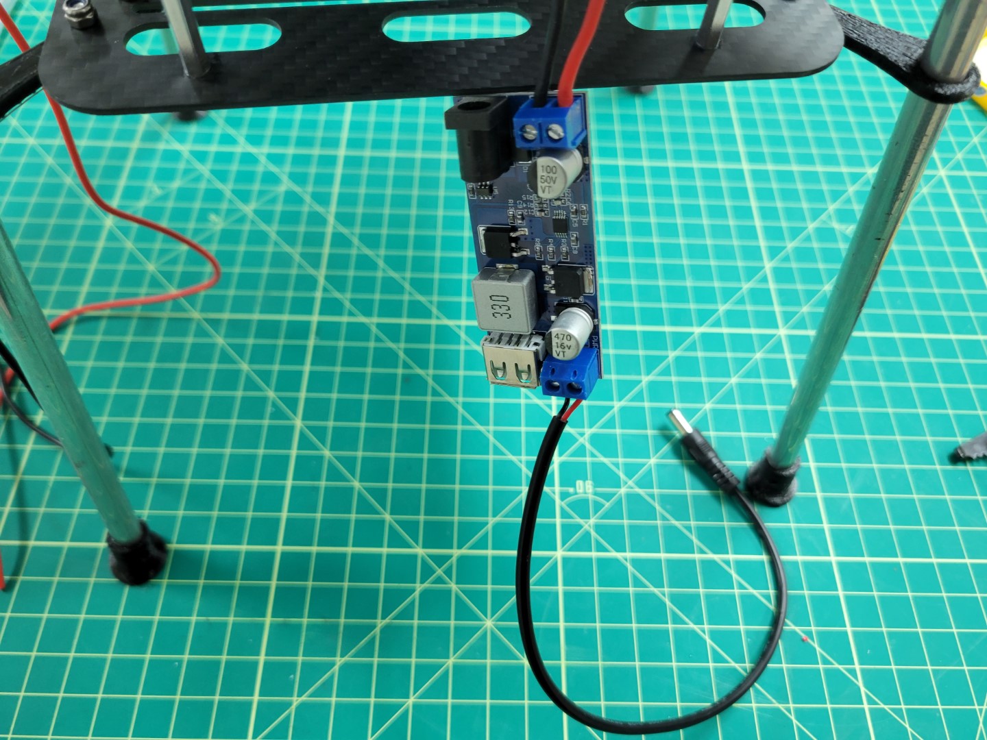 VMC buck converter wired up with barrel plug