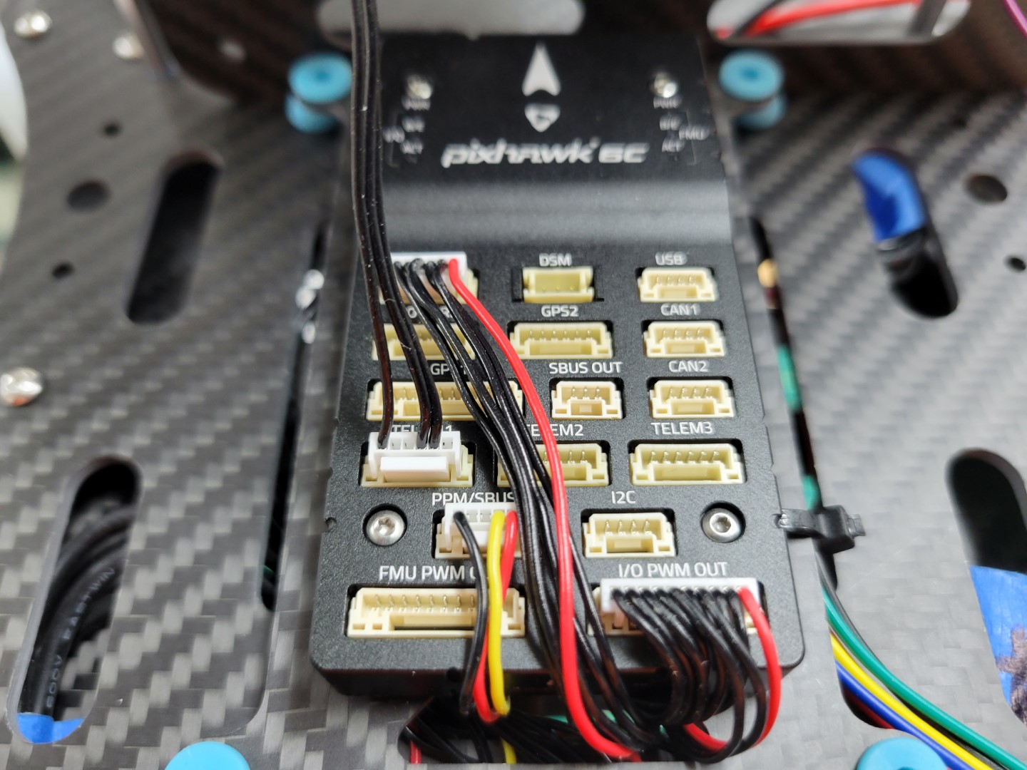 Telemetry cable connected to TELEM1 on FC