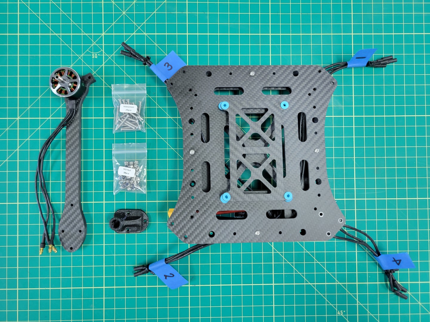 Parts for motor arm mounting