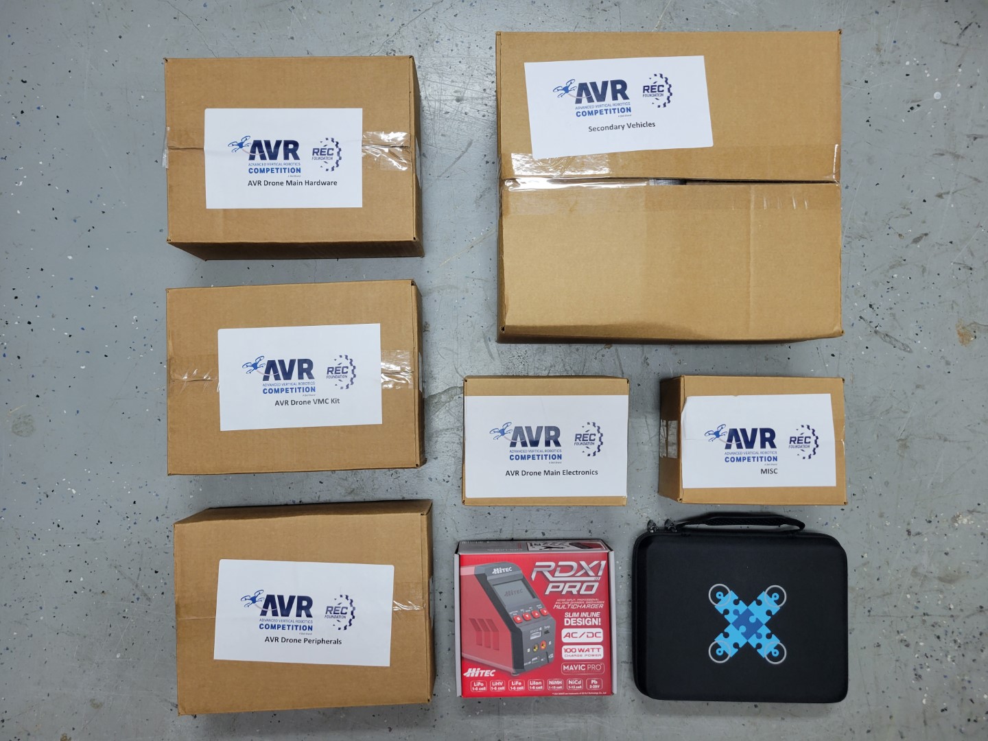 AVR kit boxes from first shipment