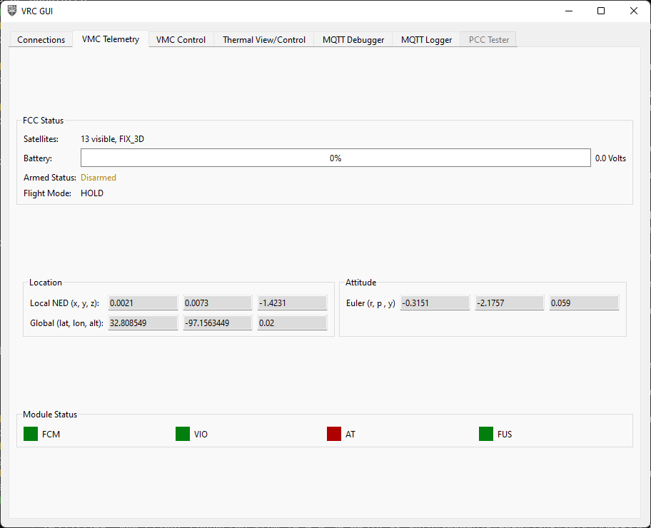 VMC Telemetry Tab