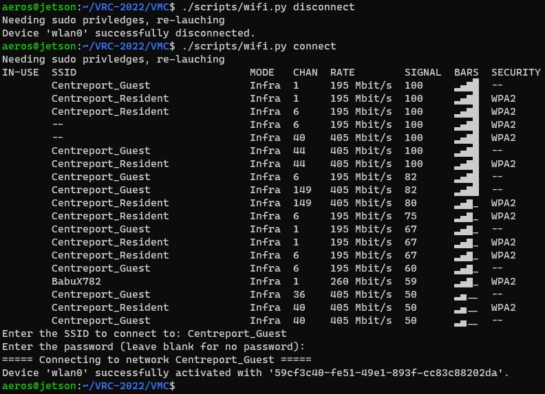 Disconnect/Connect to WiFi networks